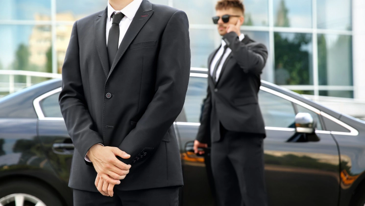 security guards with a black suit